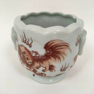 Vintage Foo Dog Porcelain Cachepot